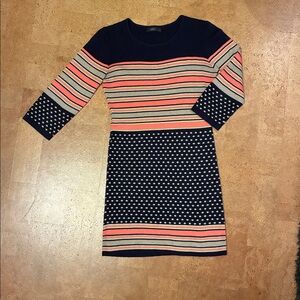 THML Navy and Pink Striped Dress